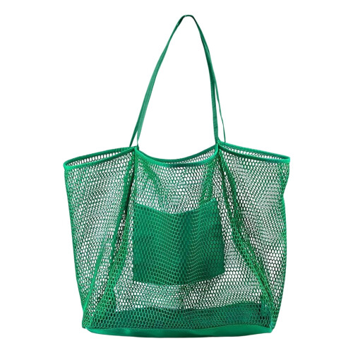 Μεγάλη τσάντα Tote από mesh με ενισχυμένες λαβές και εσωτερική τσέπη για ψώνια, 2