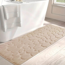 Tapis de bain lavables, tapis d'intérieur beige rectangulaire 1017 pouces, tapis de sol