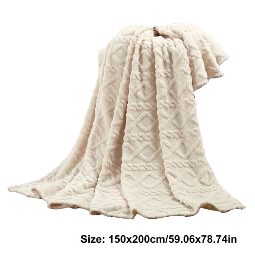 Valentine's Day Fleece Blanket Beige 3D Jacquard 2