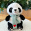 Peluche di panda seduto, realistico e con sciarpa, alto 30 cm. 8