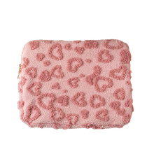 Housse pour ordinateur portable en peluche – Légère et rembourrée, ton neutre,