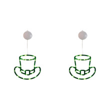 St. Patrick's Day Window Lights Green Top Hat LED 2PCS