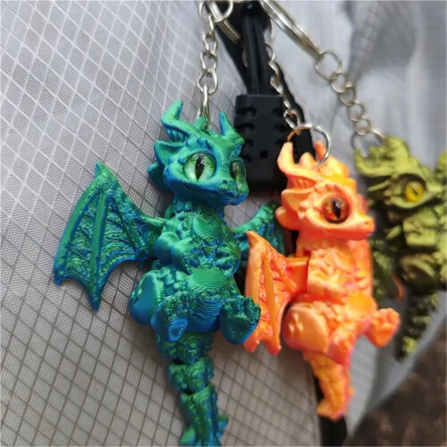 Chaveiro Camaleão e Dragão Voador Impresso em 3D (1 peça) 1