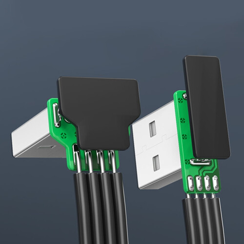 Καλώδιο σιλικόνης 5-200cm 90 μοιρών USB2.0 σε USB 5Pin Down με επίπεδη κάμψη για smartphones και tablet, 1
