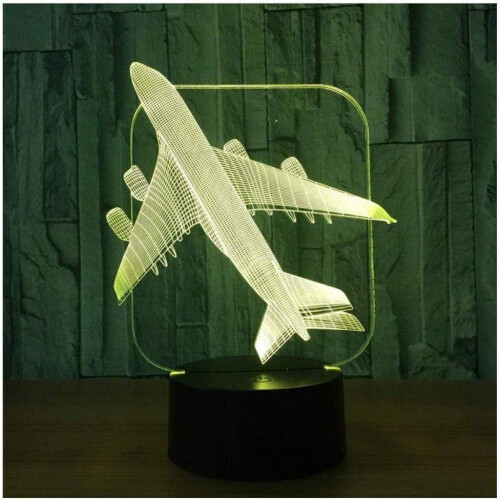Νυχτερινό φως αεροπλάνου – Λάμπα LED 3D οπτικής ψευδαίσθησης για παιδιά, 1