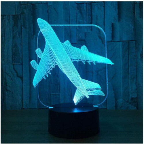 Νυχτερινό φως αεροπλάνου – Λάμπα LED 3D οπτικής ψευδαίσθησης για παιδιά, 2