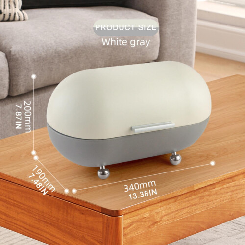Clearance Under $5 Gray Storage Box for Bread, Pastries & Cookware – Compatible with Kitchen Countertops 2