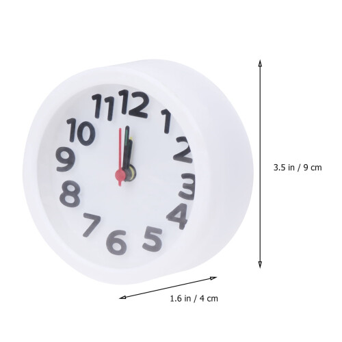 Desktop Alarm Clock White Round Clock with Easy Alarm Setting and Hangable Feature 1