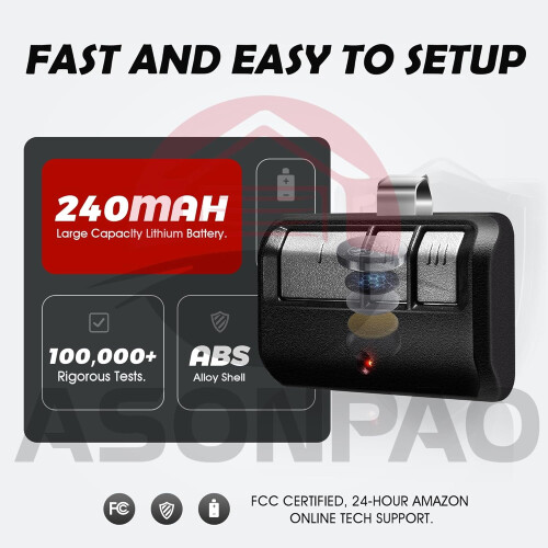 2for953EV-P2 953EV953ESTD Τηλεχειριστήριο ανοιχτήρι γκαραζόπορτας γενικής χρήσης, 3 χρόνια 2