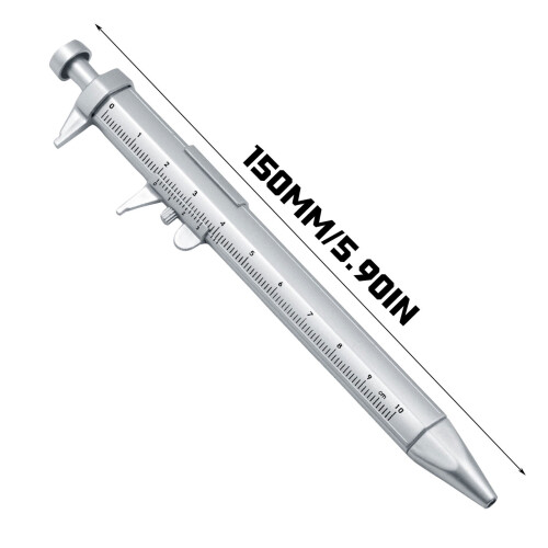 Στυλό Vernier Caliper με μαύρο μελάνι τζελ (1,0 mm), χάρακας μέτρησης 15 cm, φορητό και 2