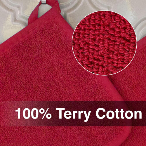Ensemble de 2 torchons et maniques – 100 % coton, résistant à la chaleur, lavable en machine 1