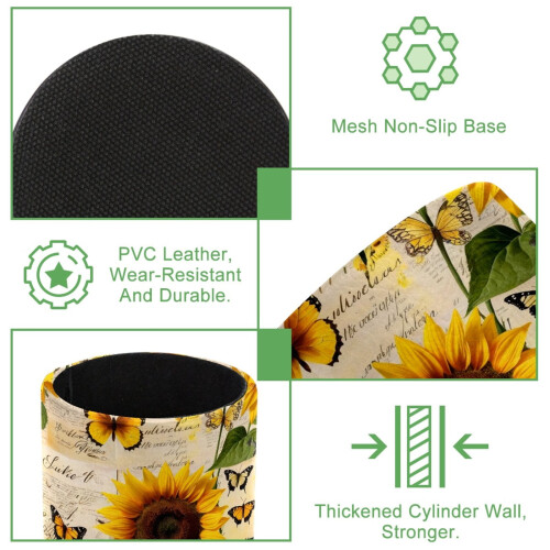 Θήκη για στυλό και μολύβια Retro Sunflower Butterfly για γραφείο – Οργανωτής χαρτικών και 1