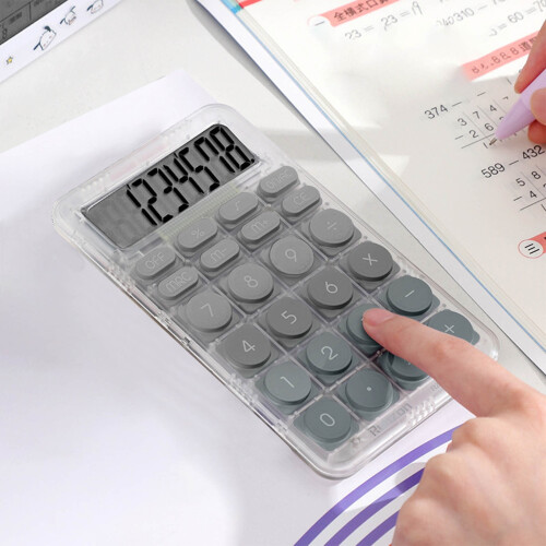 Transparent Gradient 8-Digit Mini Calculator Portable Desktop Device for Financial Operations and Office Study Needs 2