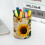 Θήκη για στυλό και μολύβια Retro Sunflower Butterfly για γραφείο – Οργανωτής χαρτικών και 5