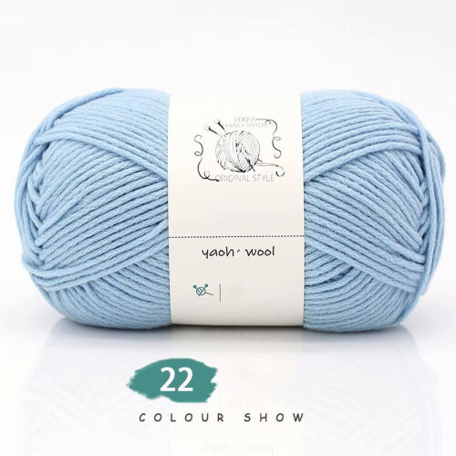 Χειροποίητο Πλεκτό Νήμα #2Aqua Blue, 1Τεμ.=100G Χειροποίητο Βαμβακερό Νήμα Μαλακό Πλεκτό 1