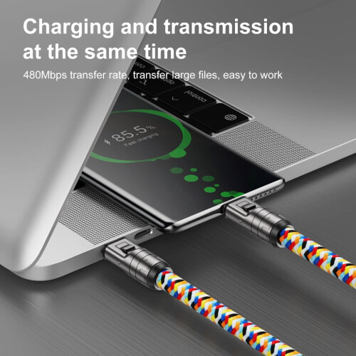 Yammee PD240W USB Type C opladningskabel med snor til telefonforbindelse 2