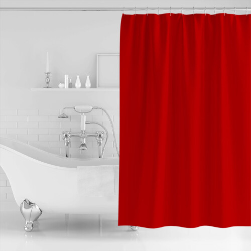 Rødt julebruseforhæng 60x72 tommer polyester vaskbart 1