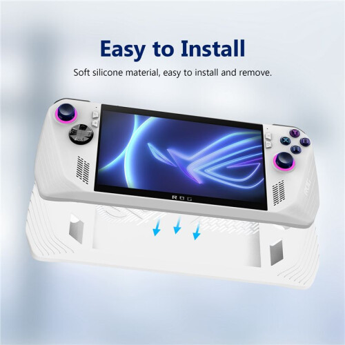 For  Ally Handheld Game Console All-Inclusive Silicone Protective Case Handheld Anti-Drop Protective Case,White 2