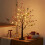 pièces Arbre scintillant à fleurs de baies rouges, branches lumineuses LED 6