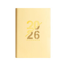 2026–2027 18 kuukauden englanninkielinen kalenteri, 14,7 cm x 21,9 cm, 2 saraketta, viikkokalenteri, PU-nahka, kovakantinen,