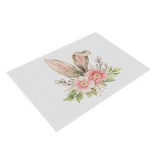 Covorașe de masă din plastic cu ouă de iepure de Paște – Decor rustic vintage de primăvară pentru petreceri în interior/exterior,