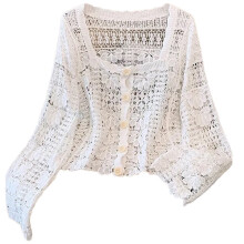 Cardigan in pizzo lavorato a maglia all'uncinetto traforato da donna, maniche lunghe, giacca trasparente, cappotto con bottoni, capospalla,