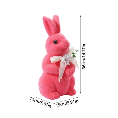 Easter Bunny Figurine Realistic Plush Fur White 1PC 2