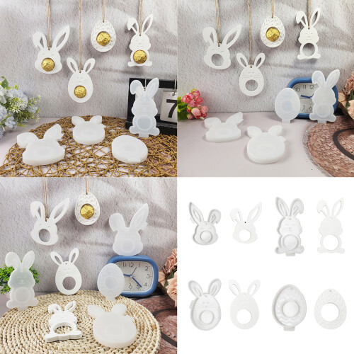 Easter Eggs/Rabbit Silicone Molds Resin Jewelry Molds for-head 2