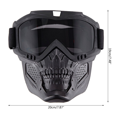 Black Padded ATV Motorcycle Riding Goggle with Face Mask 2