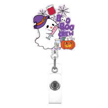 Portatarjetas giratorio de 360 con diseño de fantasma para Halloween