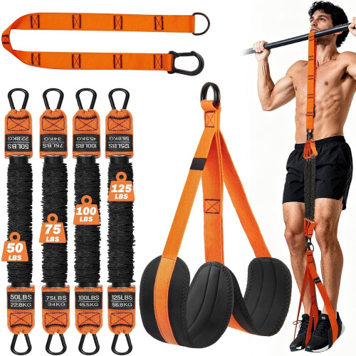 Heavy Duty Pull Up Assistance Bands (350lbs), 4-Pack with Fabric Foot Loops, Adjustable Resistance Bands Compatible with Pull Up Bars 1