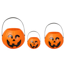 Seaux citrouille d'Halloween, seaux à bonbons avec poignée, seaux citrouille pour les fêtes d'Halloween, seau citrouille pour fête d'Halloween