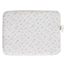 15-inch laptophoes, gewatteerde laptoptas, laptoptas met bloemenprint, modieuze tas (kersenrood L)