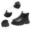Μπότες PU για κορίτσια – Άνετα παπούτσια slip-on με χοντρή σόλα, μαλακό άνω μέρος, 5