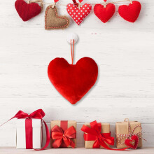 Coussin en forme de cœur pour la Saint-Valentin, mini coussin décoratif à suspendre, coussin en peluche pour la Saint-Valentin, cadeau d'amour, 1