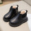 Μπότες PU για κορίτσια – Άνετα παπούτσια slip-on με χοντρή σόλα, μαλακό άνω μέρος, 6