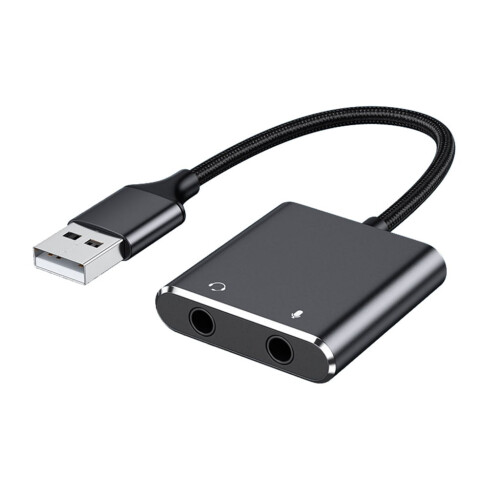 Προσαρμογέας ήχου USB Εξωτερική κάρτα ήχου για υπολογιστή και φορητό υπολογιστή