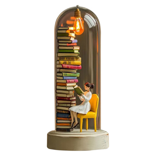 LED-leeslamp voor thuis, glazen sculptuur