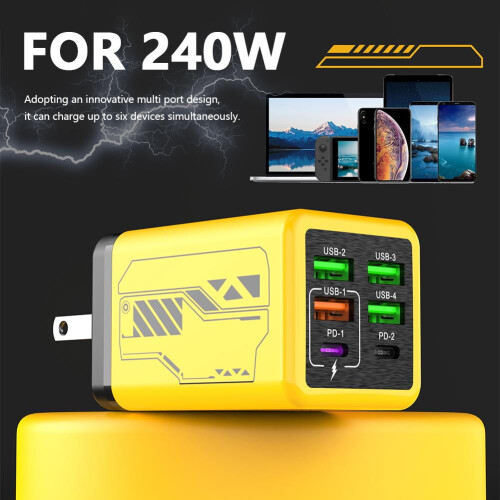 USB-C-Netzteil 240 W, 6-Port PD QC 2
