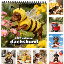 Teckel wandkalender 2026 12 maanden 8,2 x 16,4 inch