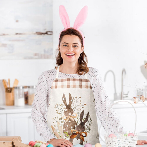 2 Pack Easter Bunny Aprons – Adjustable Kitchen Apron, 22 2