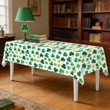 Mantel impermeable para el Día de San Patricio, 108*54 cm, decoración para mesa, mantel cuadrado verde.