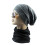 Bonnet unisexe oversize en maille gris foncé, taille unique 1
