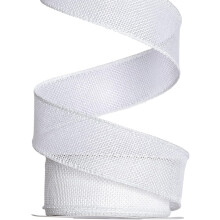 Burlap White Wired Ribbon, 1 1/2 inch 10 Yard, Jute Ribbon for Decoration Bows Craft Gift Wrapping Wreath Sewing