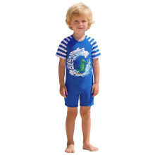 Dinosaur Print Boy Swimsuit, Sky Blue, Comfortable Kids Swimwear for Beach & Outdoor Sports, Compatible with Ages 9–12