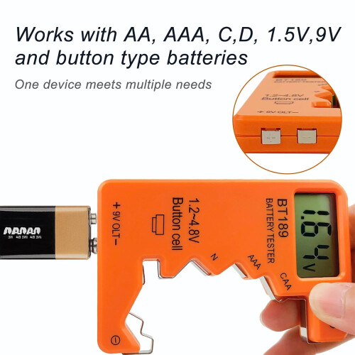 Ψηφιακός μετρητής μπαταρίας για AA AAA C D9V6F22 - Ακριβής μετρητής χωρητικότητας με 2