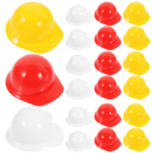 30pcs Mini Construction Helmet Decoration Safety Helmet Shaped Cake Topper Wine Topper DIY Supply