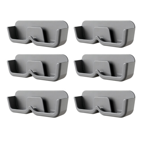 6Pcs Wall Mount Glasses Holder Organizer Case for Easy-Gray