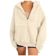 Kapucnis Pulóverek Női, Divatos, Elegáns, Hosszú Ujjú, Női Pulóver, Hétköznapi Felsőkhöz, Női Pulóver, Z05 Bézs, 2XL