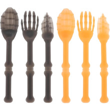 Halloween Skeleton Hand Salad Tongs, 2-Piece Serving Spoon Set – Black & Orange Kitchen Decor, Compatible with Home Parties